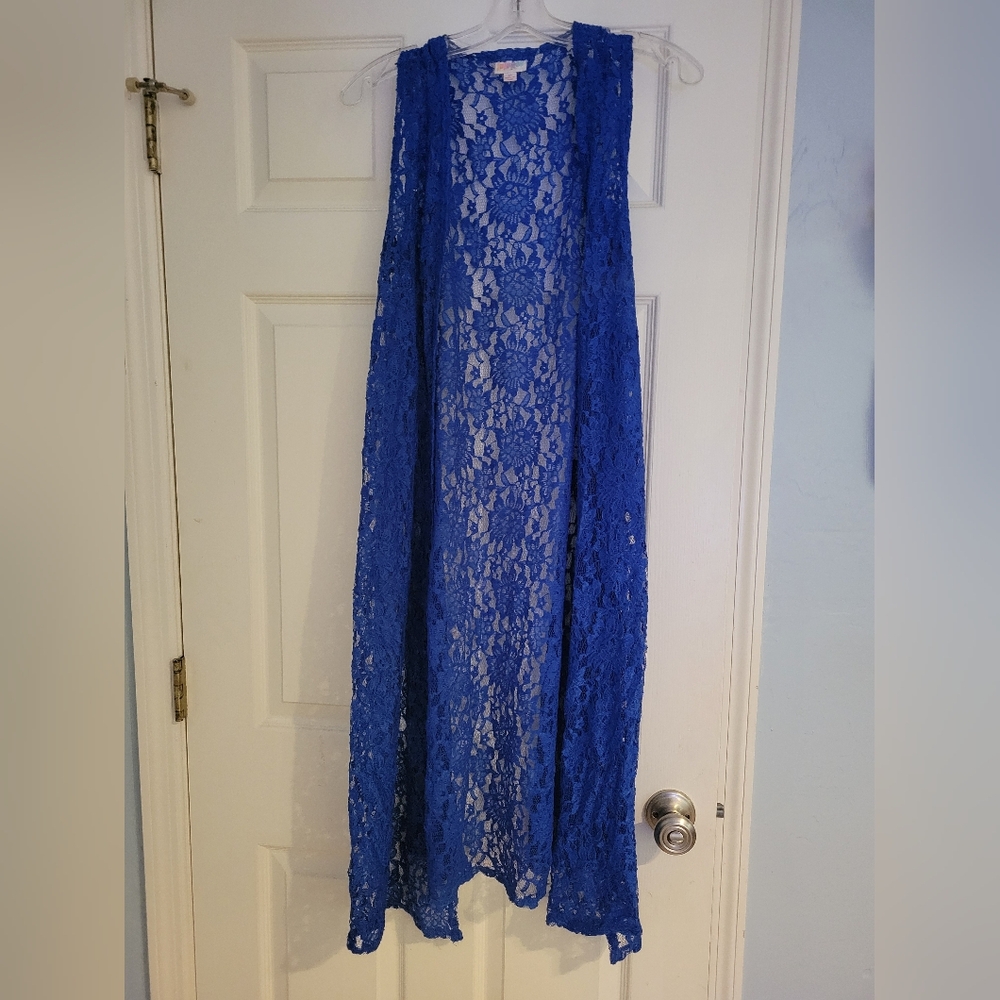 Blue lace duster - Lularoe